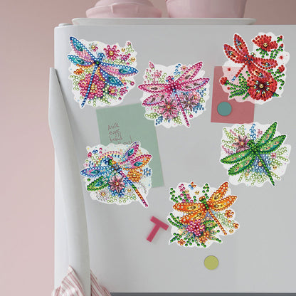 6 Pcs Gemstone Owl Moon Diamond Painting Fridge Magnetic Stickers for DIY Crafts