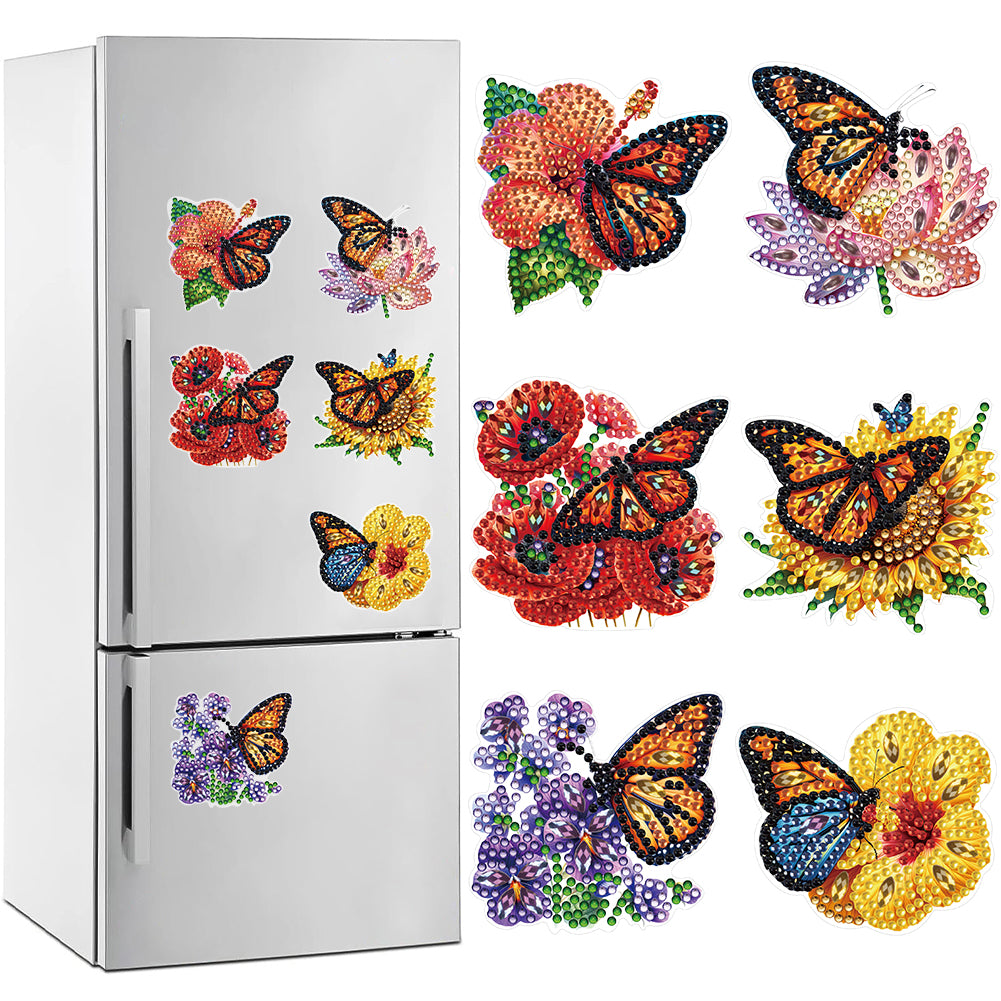 6 Pcs Gemstone Owl Moon Diamond Painting Fridge Magnetic Stickers for DIY Crafts