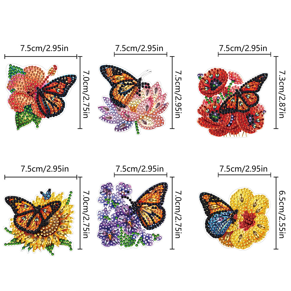 6 Pcs Gemstone Owl Moon Diamond Painting Fridge Magnetic Stickers for DIY Crafts