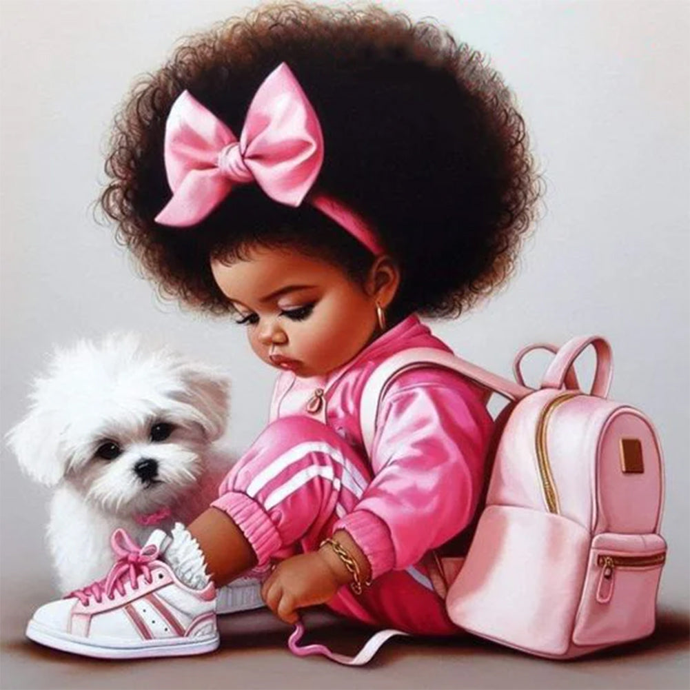 Diamond Painting - Full Round - black girl (30*30CM)