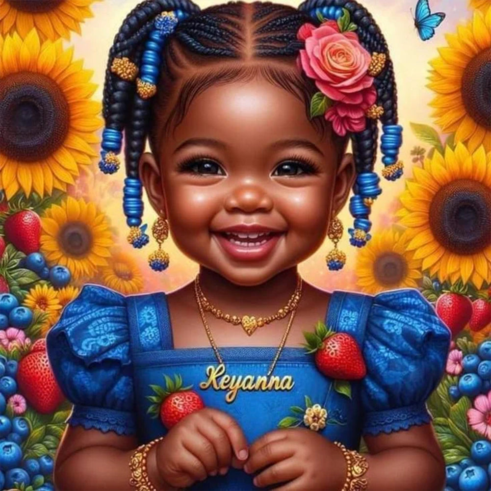 Diamond Painting - Full Round - black girl (30*30CM)