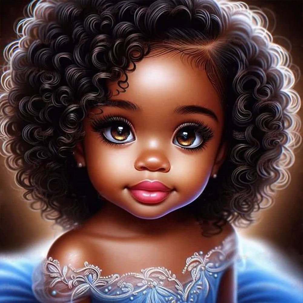 Diamond Painting - Full Round - black girl (30*30CM)