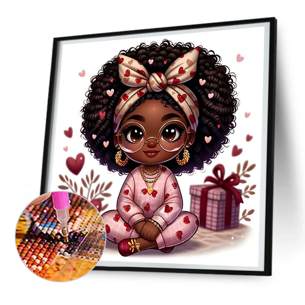 Diamond Painting - Full Round - black girl (30*30CM)