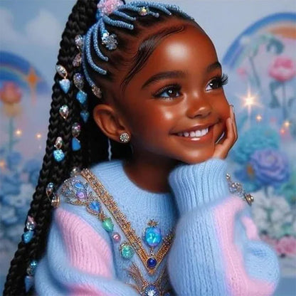 Diamond Painting - Full Round - black girl (30*30CM)