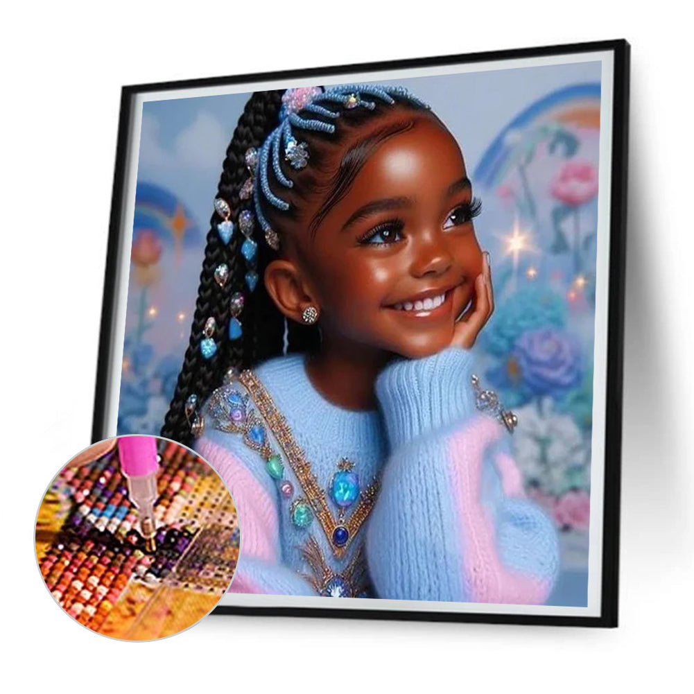 Diamond Painting - Full Round - black girl (30*30CM)
