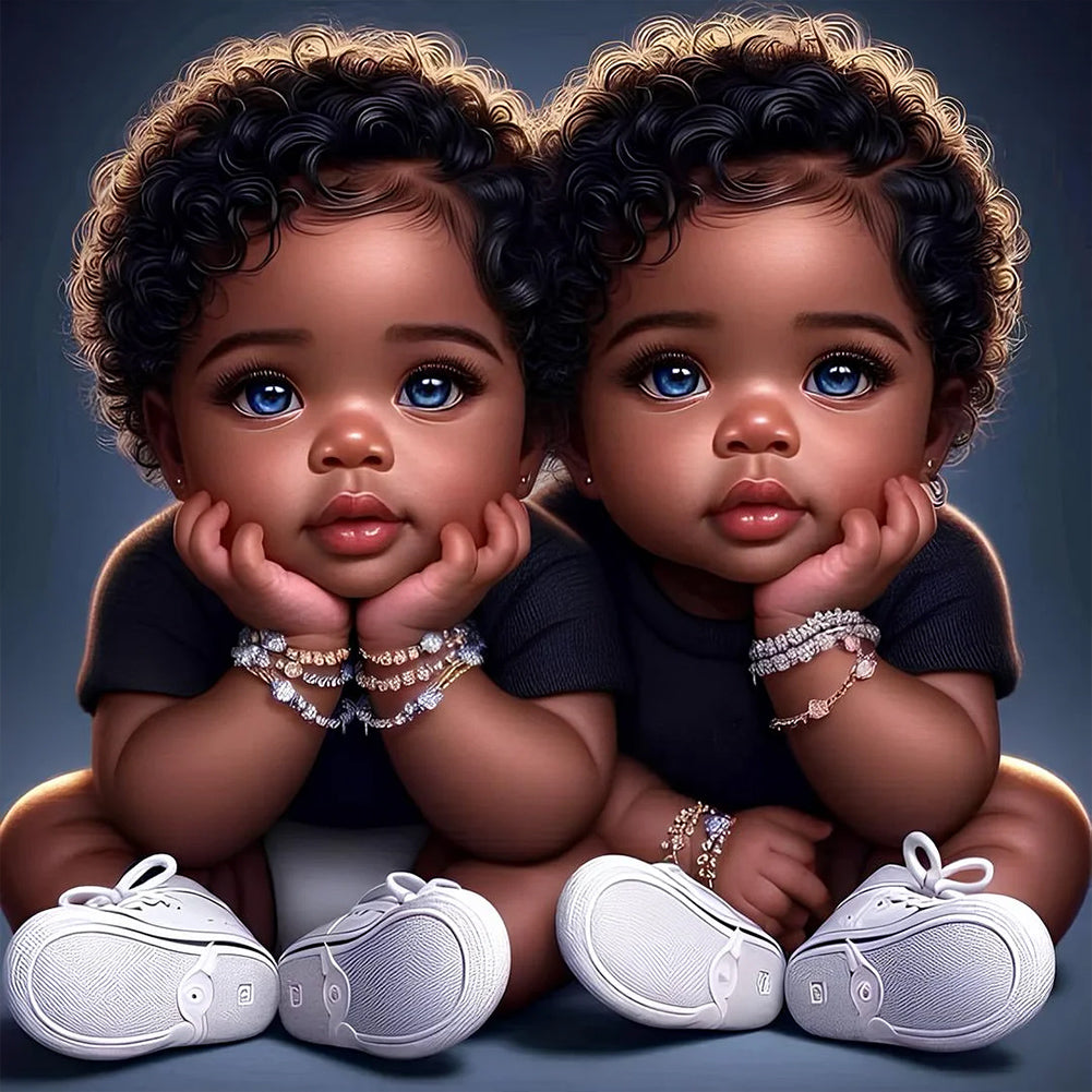 Diamond Painting - Full Round - black kid (40*40CM)