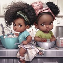 Load image into Gallery viewer, Diamond Painting - Full Round - black kid (40*40CM)

