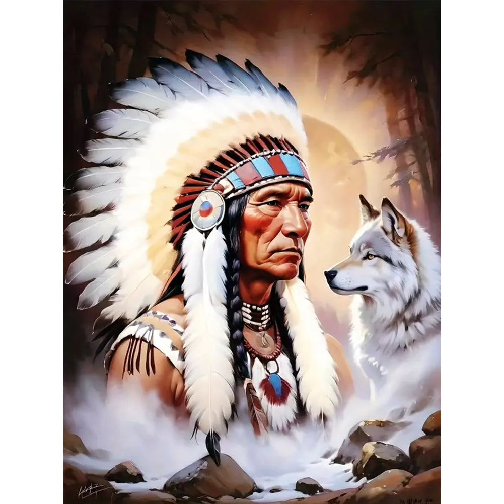 Diamond Painting - Full Round - indians (30*40CM)