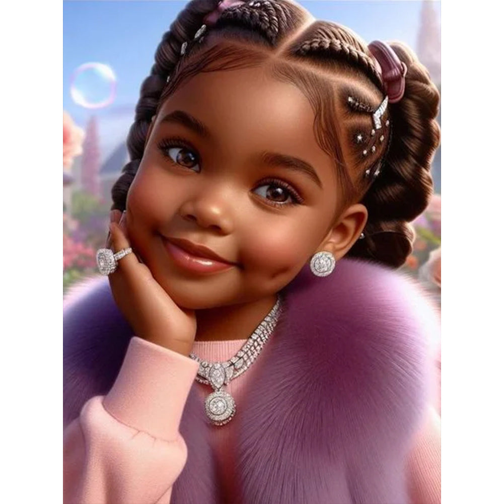 Diamond Painting - Full Round - black girl (30*40CM)