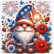Load image into Gallery viewer, Diamond Painting - Full Round - american flag gnome (30*30CM)
