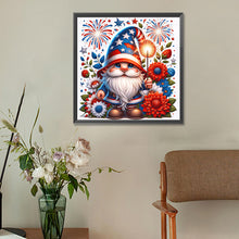 Load image into Gallery viewer, Diamond Painting - Full Round - american flag gnome (30*30CM)
