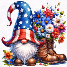 Load image into Gallery viewer, Diamond Painting - Full Round - american flag gnome (30*30CM)
