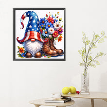 Load image into Gallery viewer, Diamond Painting - Full Round - american flag gnome (30*30CM)
