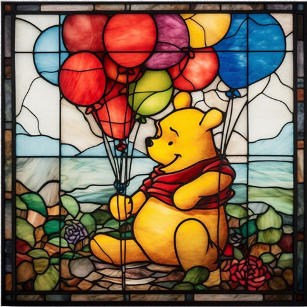 Diamond Painting - Full Round - Glass Art-Winnie the Pooh (40*40CM)