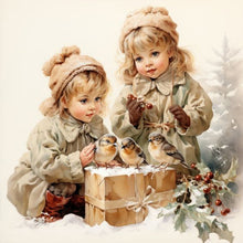 Load image into Gallery viewer, Diamond Painting - Full Round - little girl in the snow (50*50CM)

