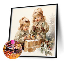 Load image into Gallery viewer, Diamond Painting - Full Round - little girl in the snow (50*50CM)
