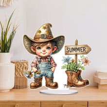 Load image into Gallery viewer, Special Shape Single-Side Gnome Cowboy Kid Diamond Art Tabletop Decor Home Decor
