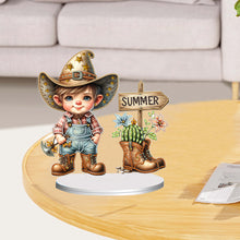 Load image into Gallery viewer, Special Shape Single-Side Gnome Cowboy Kid Diamond Art Tabletop Decor Home Decor
