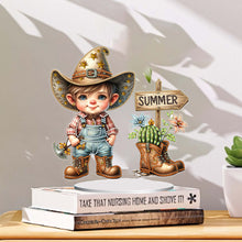 Load image into Gallery viewer, Special Shape Single-Side Gnome Cowboy Kid Diamond Art Tabletop Decor Home Decor
