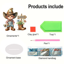 Load image into Gallery viewer, Special Shape Single-Side Gnome Cowboy Kid Diamond Art Tabletop Decor Home Decor
