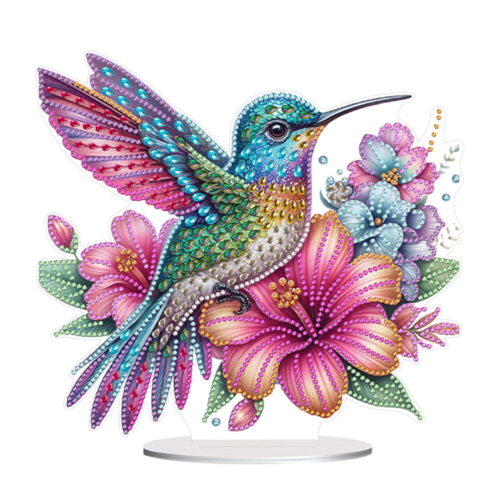 Special Shape Hummingbird Desktop Diamond Art Kit Craft for Home Office Decor