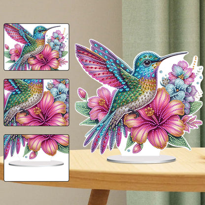 Special Shape Hummingbird Desktop Diamond Art Kit Craft for Home Office Decor