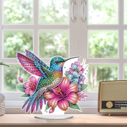 Special Shape Hummingbird Desktop Diamond Art Kit Craft for Home Office Decor