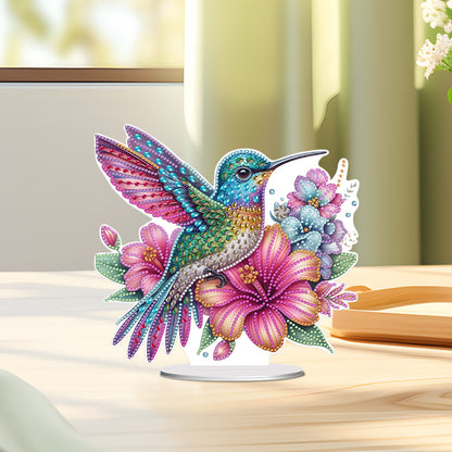 Special Shape Hummingbird Desktop Diamond Art Kit Craft for Home Office Decor