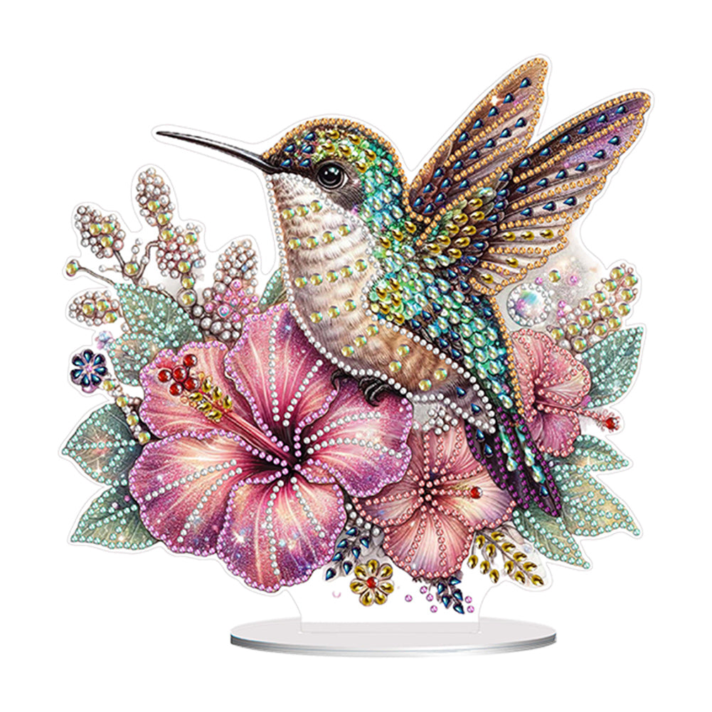 Special Shape Hummingbird Desktop Diamond Art Kit Craft for Home Office Decor
