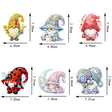 Load image into Gallery viewer, 6 Pcs Double Side Handmade Cute Gnome Diamond Painting Keychain for Office Decor
