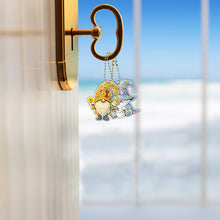 Load image into Gallery viewer, 6 Pcs Double Side Handmade Cute Gnome Diamond Painting Keychain for Office Decor
