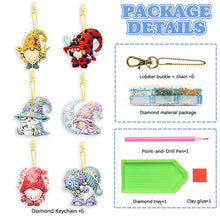 Load image into Gallery viewer, 6 Pcs Double Side Handmade Cute Gnome Diamond Painting Keychain for Office Decor
