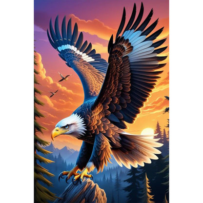 AB Diamond Painting - Full Round - sunset eagle (40*60CM)