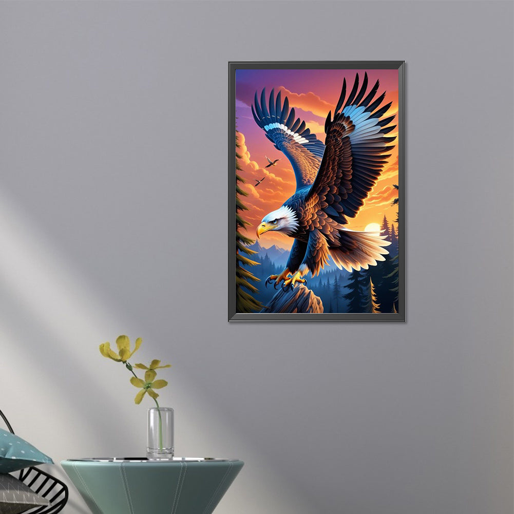 AB Diamond Painting - Full Round - sunset eagle (40*60CM)