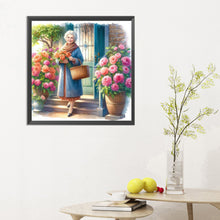 Load image into Gallery viewer, Diamond Painting - Full Round - garden old lady (30*30CM)
