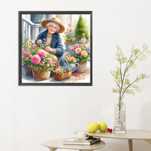 Load image into Gallery viewer, Diamond Painting - Full Round - garden old lady (30*30CM)
