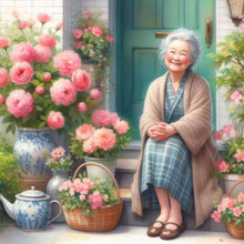 Load image into Gallery viewer, Diamond Painting - Full Round - garden old lady (30*30CM)
