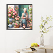 Load image into Gallery viewer, Diamond Painting - Full Round - garden old lady (30*30CM)
