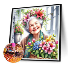 Load image into Gallery viewer, Diamond Painting - Full Round - garden old lady (30*30CM)
