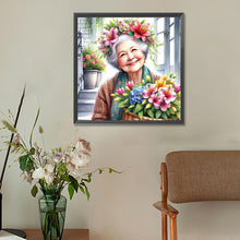 Load image into Gallery viewer, Diamond Painting - Full Round - garden old lady (30*30CM)
