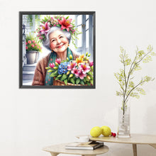 Load image into Gallery viewer, Diamond Painting - Full Round - garden old lady (30*30CM)
