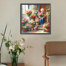 Load image into Gallery viewer, Diamond Painting - Full Round - garden old lady (30*30CM)
