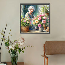 Load image into Gallery viewer, Diamond Painting - Full Round - garden old lady (30*30CM)
