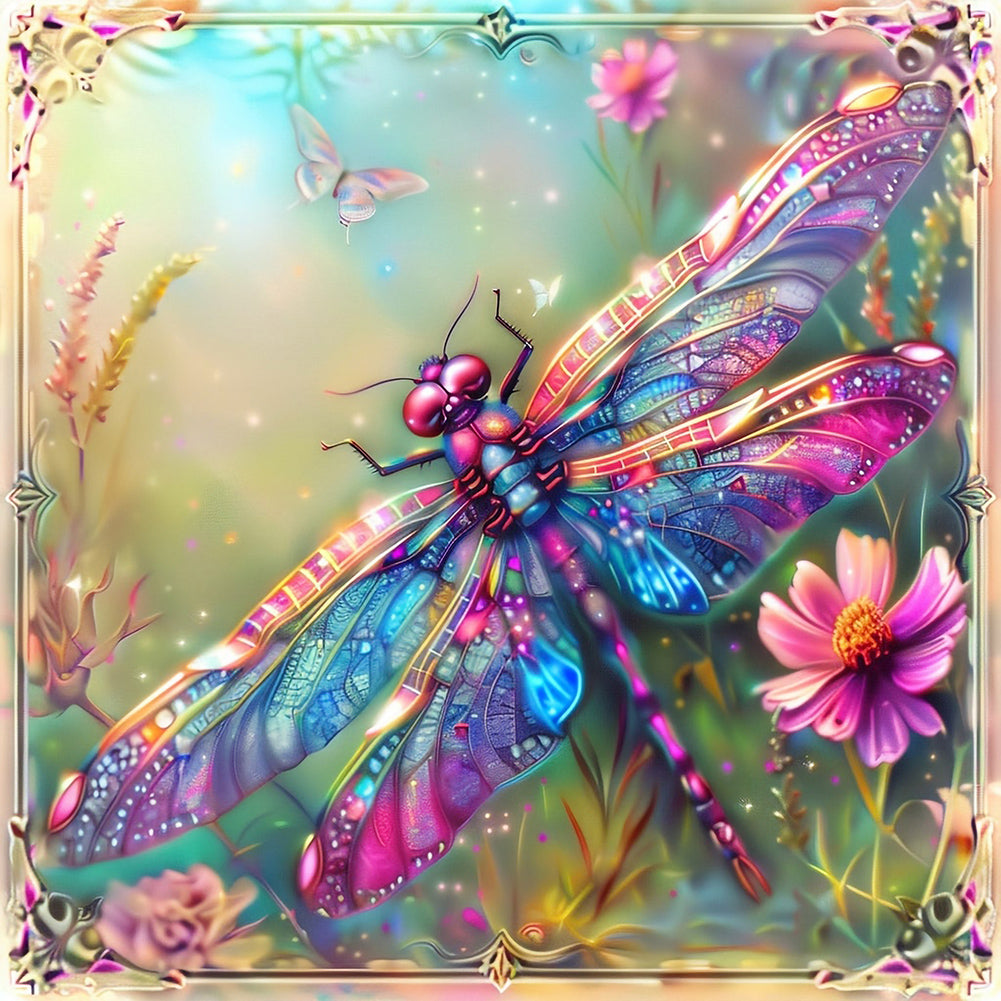 Diamond Painting - Full Round - garden dragonfly (30*30CM)