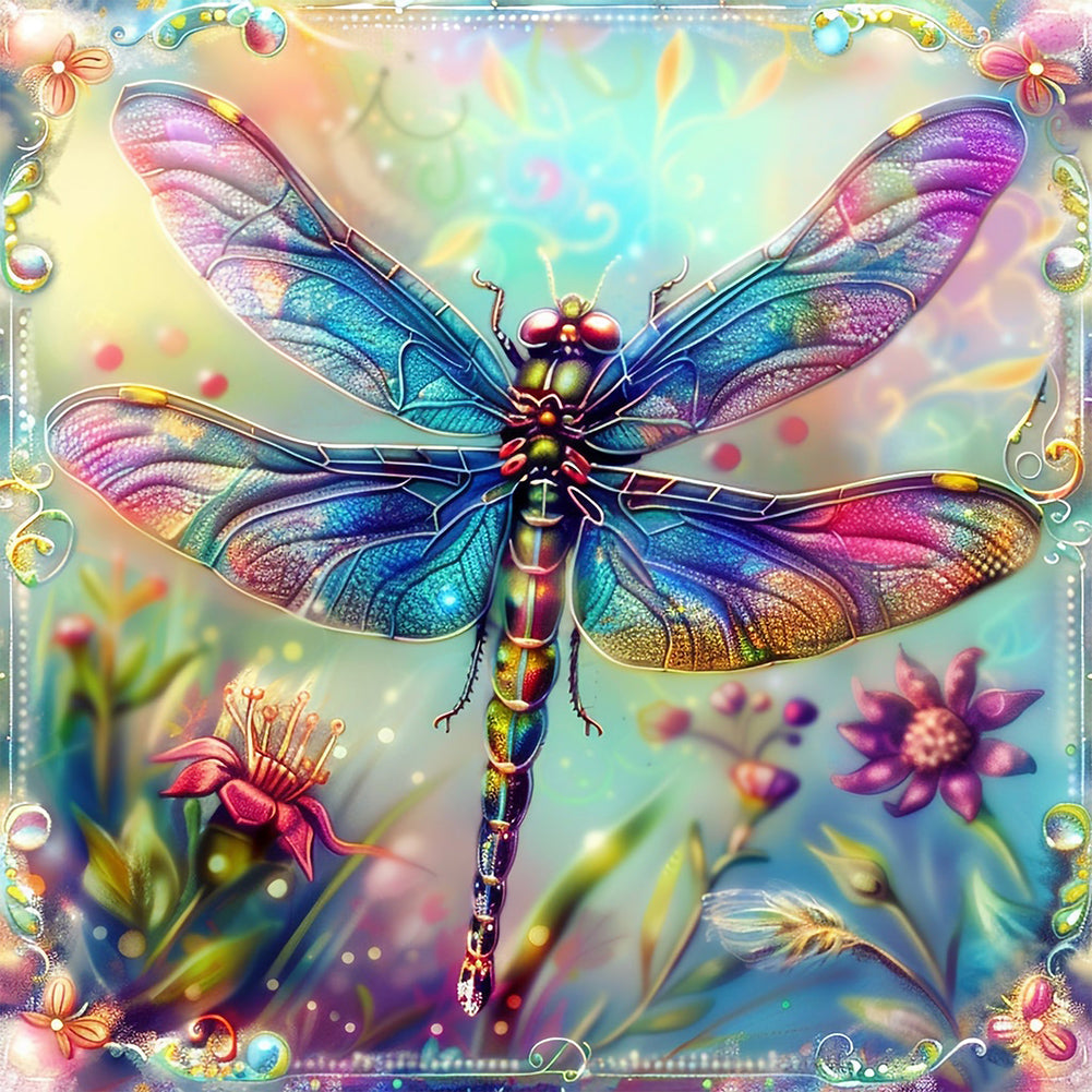 Diamond Painting - Full Round - garden dragonfly (30*30CM)
