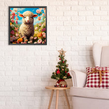 Load image into Gallery viewer, Diamond Painting - Full Round - little sheep among flowers (30*30CM)
