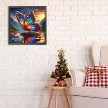 Load image into Gallery viewer, Diamond Painting - Full Round - Giant beautiful butterfly in the middle of the lake (30*30CM)
