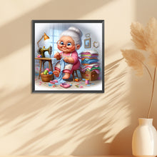 Load image into Gallery viewer, Diamond Painting - Full Round - Old lady with sewing machine (30*30CM)
