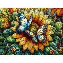 Load image into Gallery viewer, Diamond Painting - Full Round - Sunflower Butterfly Glass Art (40*30CM)
