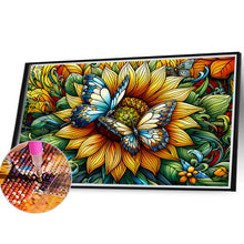Load image into Gallery viewer, Diamond Painting - Full Round - Sunflower Butterfly Glass Art (40*30CM)
